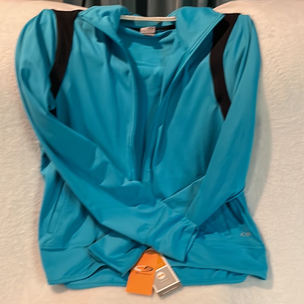 CG Champion Turquoise/Black XL Duo Dry Stretch Lightweight Jacket NWT!